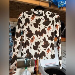 Cow print long sleeve top